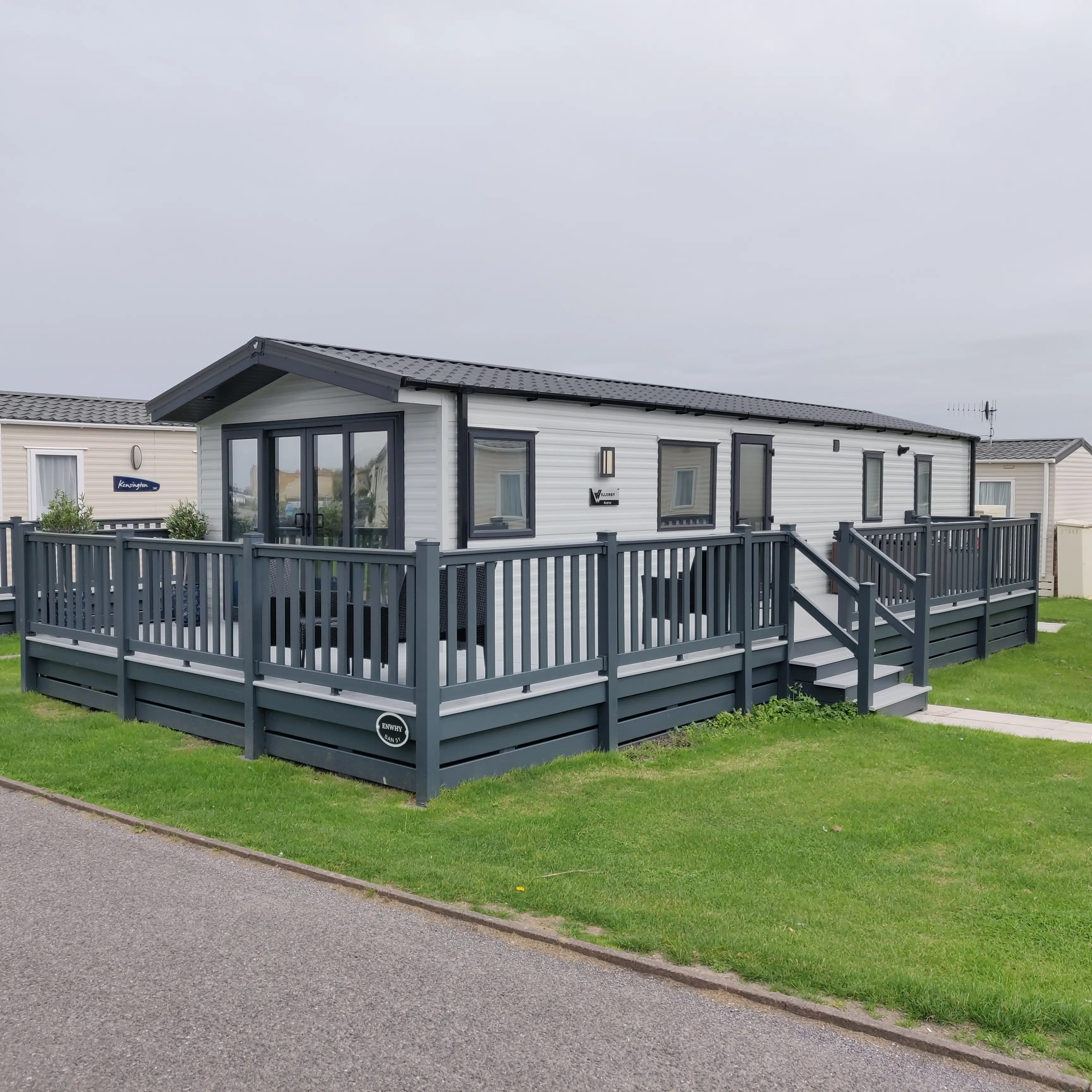Static caravan with silver dark window film for heat reduction and privacy by TwilightTint