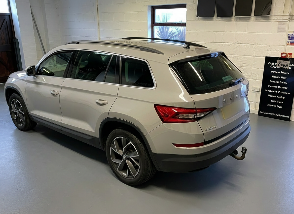 Skoda Kodiaq car window before professional window tinting by TwilightTint West Sussex